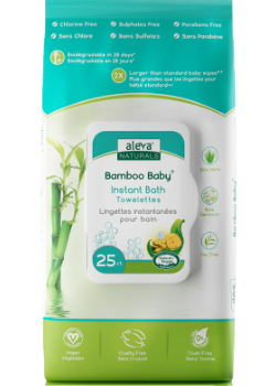 Bamboo Baby Instant Bath Towelettes - 25 Wipes