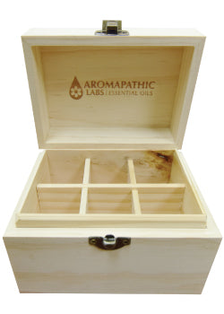 Solid Wood Vintage Essential Oil Box - 6 x 30ml