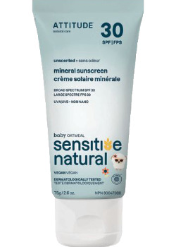 Oatmeal Sensitive Natural Baby Care Mineral Sunscreen SPF30 (Unscented) - 75g
