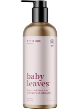 Baby Leaves Natural 2-In-1 Shampoo & Body Wash (Unscented) - 473ml