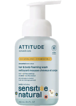 Oatmeal Sensitive Natural Baby Care 2-In-1 Hair & Body Foaming Wash (Unscented) - 250ml