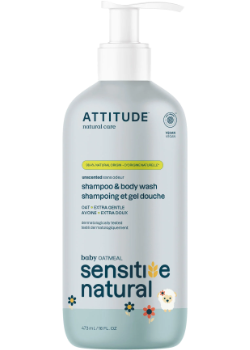Oatmeal Sensitive Natural Baby Care 2-In-1 Shampoo & Body Wash (Unscented) - 473ml
