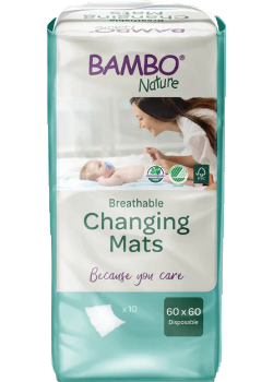 Breathable Changing Mats (60cm x 60cm) - 10 Mats - Bambo Nature