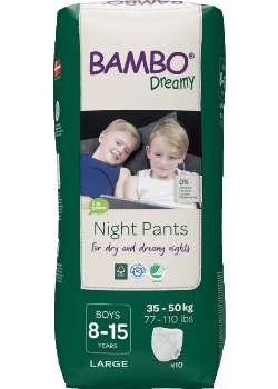 Dreamy Night Pants Large (Boys 8-15 Years) - 10 Pants - Bambo Nature