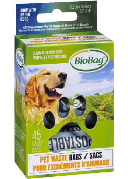 Pet Waste Dispenser Refills (3 Rolls Of 15 Bags) - 45 Bags