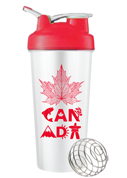 Canada Shaker + Mixer Ball & Carrying Toggle (Red BPA Free) - 700ml