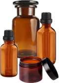 DIY Amber Glass Gift Pack - 1 x 30ml Dropper Bottle, 1 X 100ml Dropper Bottle, 1 x 20ml Amber Glass Cream Jar, 1 x 125ml Apothecary Bottle