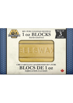 Pure Canadian Beeswax 1oz Blocks - 3 Pack