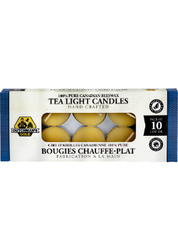 Pure Canadian Beeswax Tea Light Candles - 10 Pack