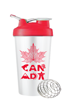 Canada Shaker + Mixer Ball & Carrying Toggle (Red BPA Free) - 450ml