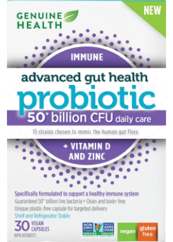 Advanced Gut Health Probiotic Defense + Vitamin D & Zinc (50 Billion CFU) - 30 V-Caps