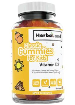 Classic Gummies For Kids: Vitamin D3 (Strawberry Orange & Lemon) - 60 Gummies
