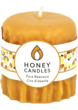 Pure Beeswax Candle Heritage Drip 3" x 3.25" Pillar