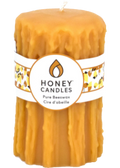 Pure Beeswax Candle Heritage Drip 5" x 3.25" Pillar