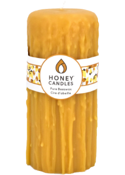 Pure Beeswax Candle Heritage Drip 7" x 3.25" Pillar