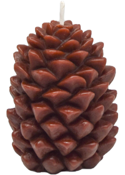 Pure Beeswax Candle Ornamental Ponderosa Pine Cone (Brown) - 4 1/4 x 3 Inches