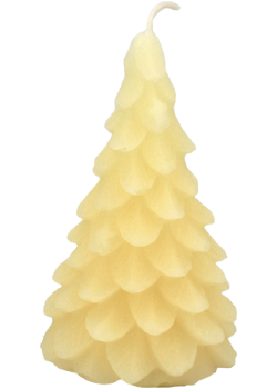 Pure Beeswax Candle Ornamental Yule Tree (Pearl) - 4 1/2 x 2 1/2 Inches