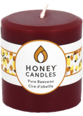 Pure Beeswax Candle Round Pillar (Burgundy) - 3 x 3