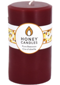 Pure Beeswax Candle Round Pillar (Burgundy) - 5 x 3