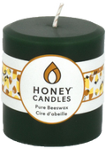Pure Beeswax Candle Round Pillar (Forest Green) - 3 x 3