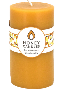 Pure Beeswax Candle Round Pillar (Natural) - 5 x 3