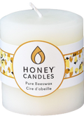Pure Beeswax Candle Round Pillar (Pearl) - 3 x 3