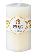 Pure Beeswax Candle Round Pillar (Pearl) 5 x 3