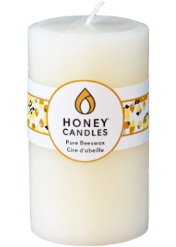 Pure Beeswax Candle Round Pillar (Pearl) 5 x 3