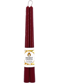 Pure Beeswax Candle Taper Pairs (Burgundy) - 12 Inches x 2