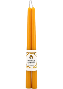 Pure Beeswax Candle Taper Pairs (Natural) - 12 Inches x 2