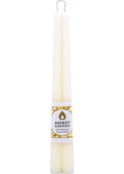 Pure Beeswax Candle Taper Pairs (Pearl) - 12 Inches x 2