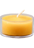 Pure Beeswax Candle Tea Light (Natural) With Clear Plastic Cup