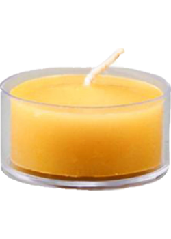 Pure Beeswax Candle Tea Light (Natural) With Clear Plastic Cup