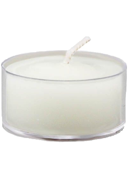 Pure Beeswax Candle Tea Light (Pearl) With Clear Plastic Cup