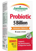 Probiotic 5 Billion Regular Strength - 60 + 12 V-Caps BONUS