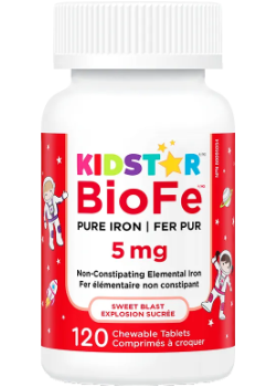BioFe Pure Iron Chewable 5mg (Sweet Blast) - 120 Chew Tabs