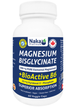 Magnesium Bisglycinate 200mg + BioActive B-6 - 60 V-Caps