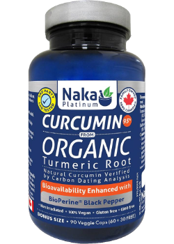 Organic Curcumin 95% + Bioperine - 90 Caps + BONUS