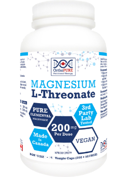 Ortho-Pure Magnesium L-Threonate 200mg (Daily Dose) - 250 V-Caps + BONUS