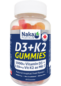 D3 + K2 Gummies (Natural Tropical Fruit) - 60 Gummies + BONUS