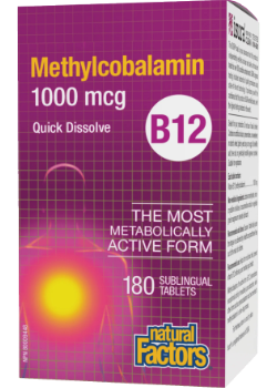 B-12 Methylcobalamin 1,000mcg - 180 Sublingual Tabs