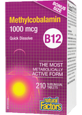B-12 Methylcobalamin 1,000mcg - 210 Sublingual Tabs + BONUS