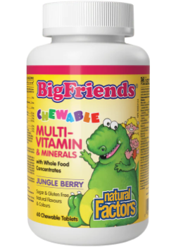 Big Friends Chewable Multi-Vitamin & Minerals (Jungle Berry) - 60 Chew Tabs + BONUS