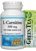 L-Carnitine (Free Form) 500mg - 60 V-Caps + BONUS