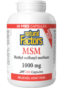 MSM 1,000mg - 240 Caps + BONUS