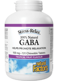 Stress-Relax 100% Natural Gaba 100mg (Tropical Fruit) - 120 Chew Tabs