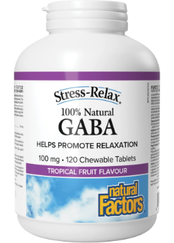 Stress-Relax 100% Natural Gaba 100mg (Tropical Fruit) - 120 Chew Tabs