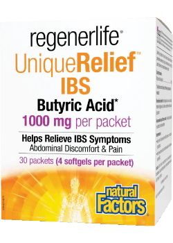 RegenerLife UniqueRelief IBS Butyric Acid 1000mg - 30 Packets