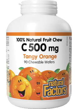 Vitamin C 500mg (Tangy Orange) Chewables - 90 + 90 Wafers FREE