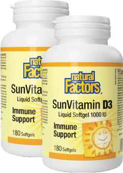 SunVitamin D3 1,000iu - 180 + 180 Softgels (2 For Deal) + BONUS